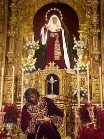 Taller de Dorado Nuestra Señora del Carmen detalle altar capilla de Los Marineros
